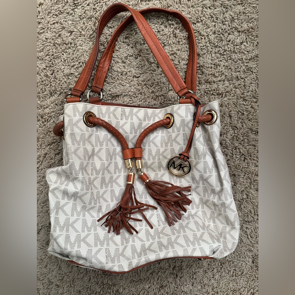 Michael Kors logo tassel large purse